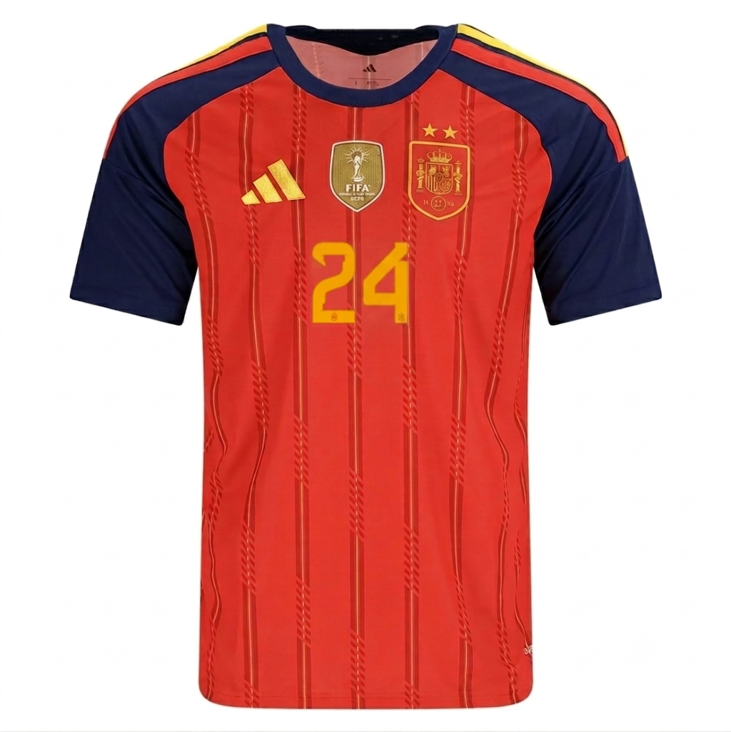 Spain 2026 Home Jersey Cucurella #24 - 2 Stars