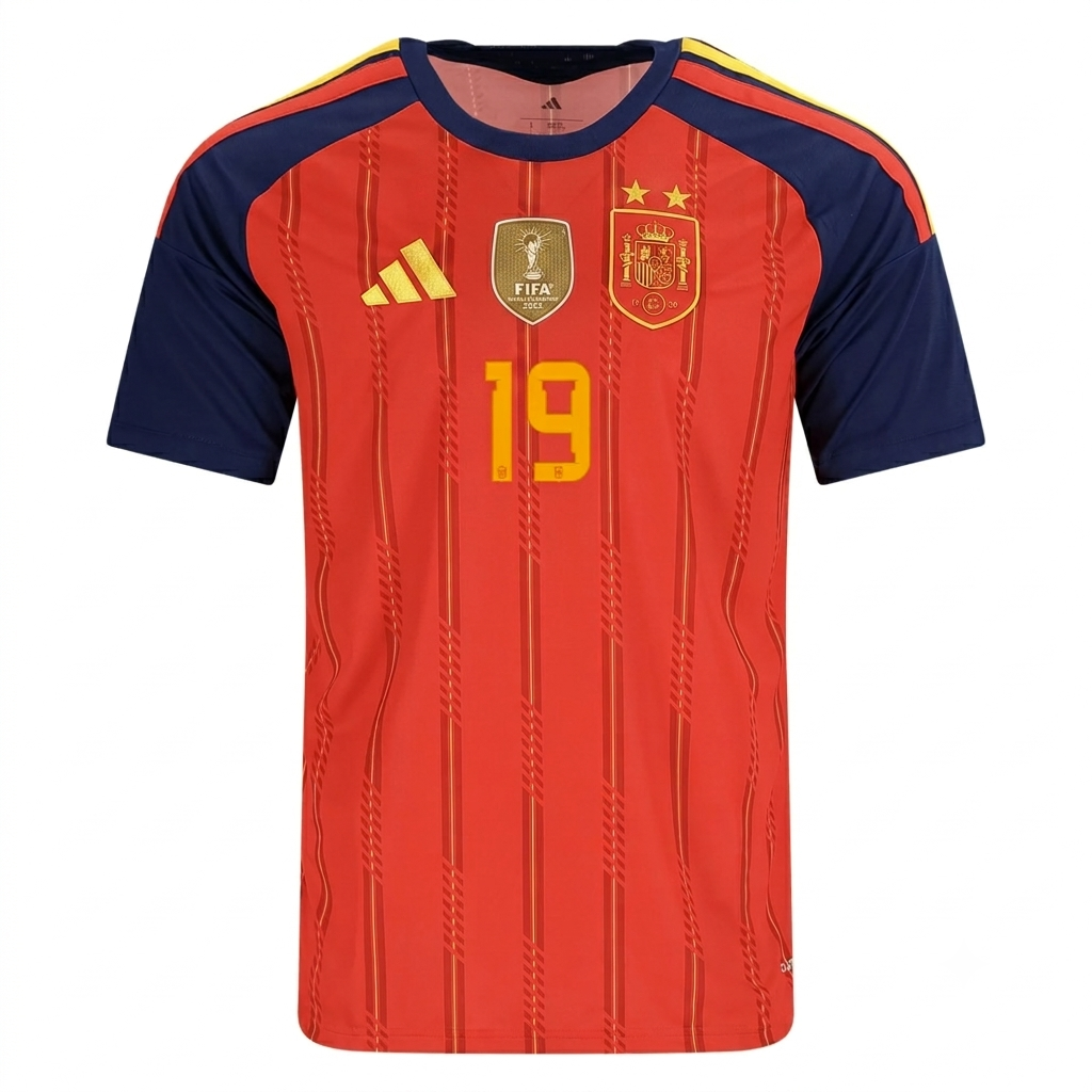 Spain 2026 Home Jersey Lamine Yamal #19 - 2 Stars