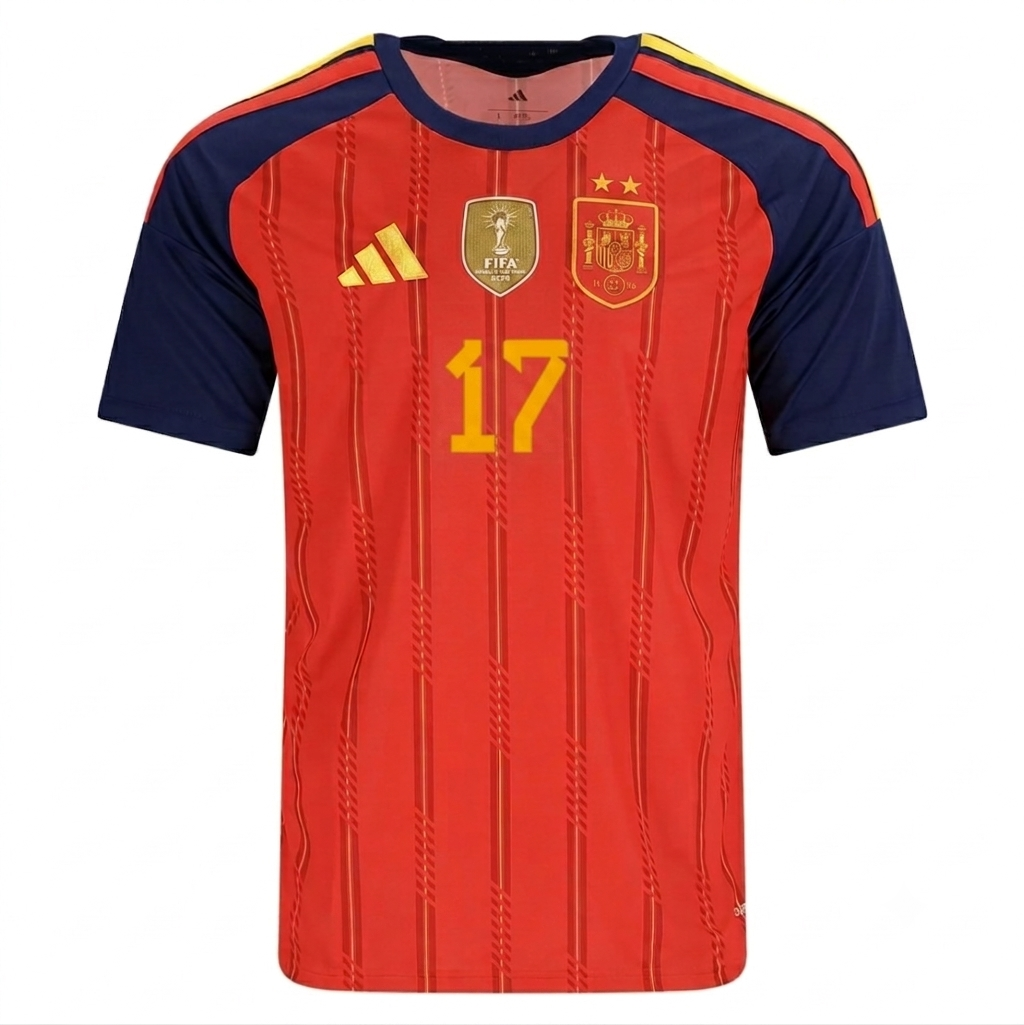 Spain 2026 Home Jersey Nico Williams #17 - 2 Stars