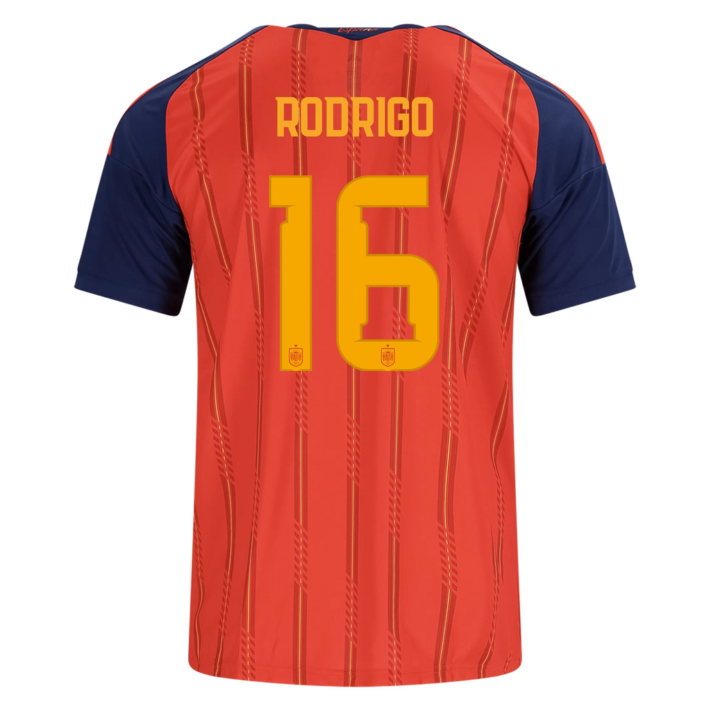 Spain 2026 Home Jersey Rodri #16  - 2 Stars