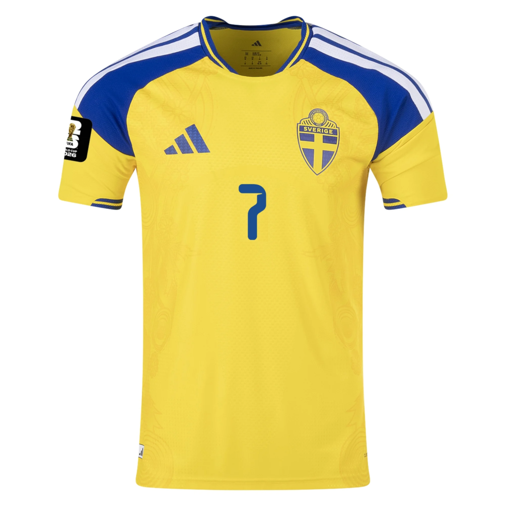 Sweden 2026 Home Jersey Lucas Bergvall #7